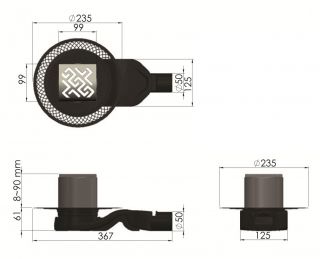 Душевой трап Berges Platz Antik 091160 10см хром глянец